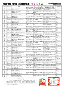 献立表のサムネイル