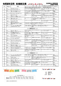 献立表のサムネイル